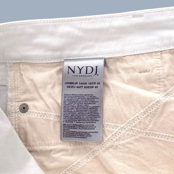 NYDJ Alina Convertible Ankle Jeans Size 14 Optic White Stretch Cotton-Elastane - Picture 6 of 7